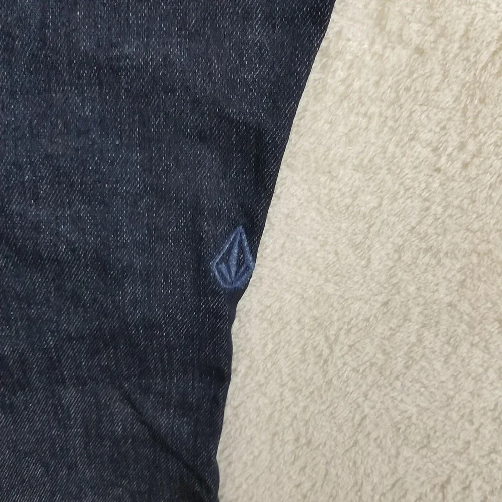 Volcom Vorta Slim Straight Leg Dark Indigo Denim Jeans Mens 36 Skater Streetwear